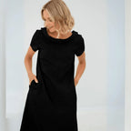 Miss | Jurk Dames Mini Korte Mouwen met Zakken - Lichtgewicht Stof - Miss Madera MIS-XJIYX4