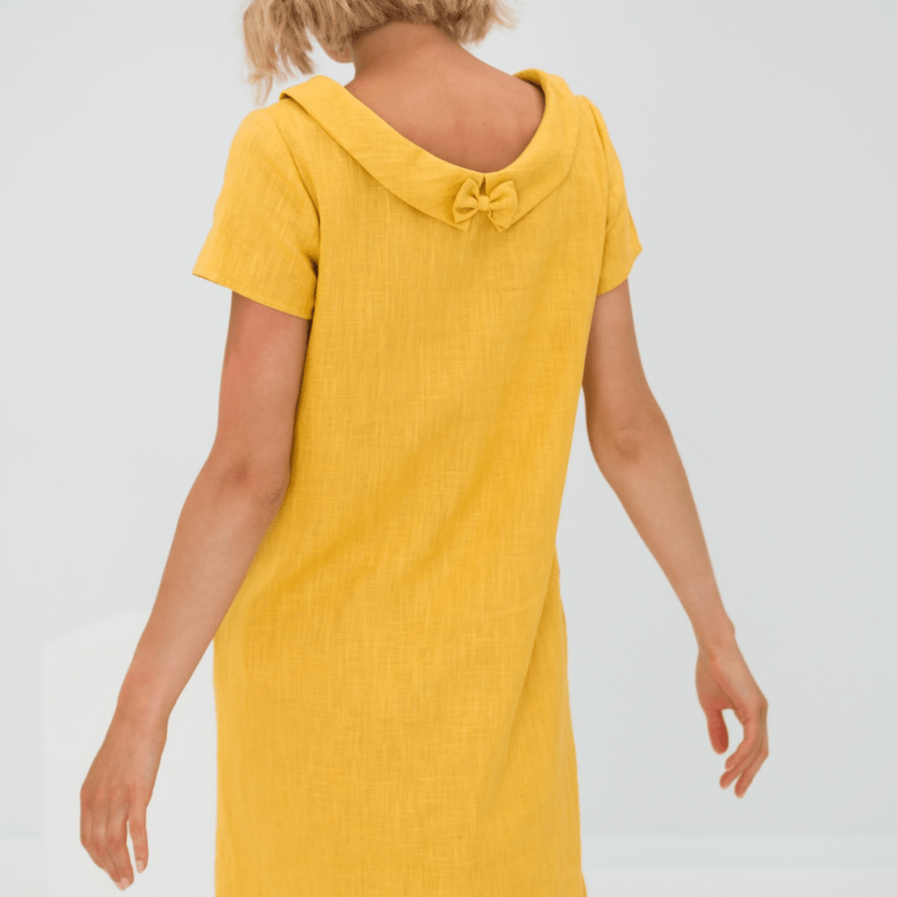 Miss | Jurk Dames Mini Korte Mouwen met Zakken - Lichtgewicht Stof - Miss Madera MIS-MAW92Z