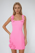Miss | Jurk Dames Mini Mouwloos Vierkante Hals - Polyester - Miss Madera MIS-8BEHC8