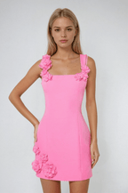 Miss | Jurk Dames Mini Mouwloos Vierkante Hals - Polyester - Miss Madera MIS-8BEHC8