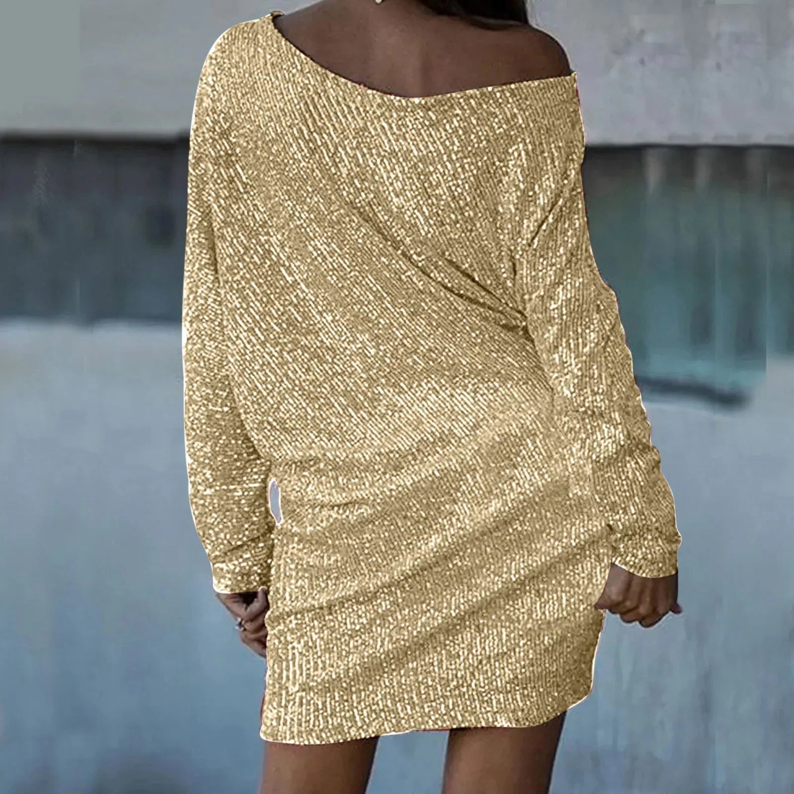 Miss | Jurk Dames Mini Off-Shoulder Feest - Pailletten - Miss Madera MIS-00VWJ1