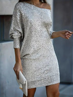 Miss | Jurk Dames Mini Off-Shoulder Feest - Pailletten - Miss Madera MIS-8N9F4O