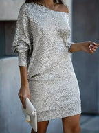 Miss | Jurk Dames Mini Off-Shoulder Feest - Pailletten - Miss Madera MIS-8N9F4O