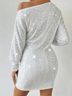 Miss | Jurk Dames Mini Off-Shoulder Feest - Pailletten - Miss Madera MIS-2O2IH9