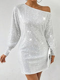 Miss | Jurk Dames Mini Off-Shoulder Feest - Pailletten - Miss Madera MIS-2O2IH9