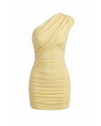 Miss | Jurk Dames Mini One-Shoulder - Viscose - Miss Madera MIS-1675FQ