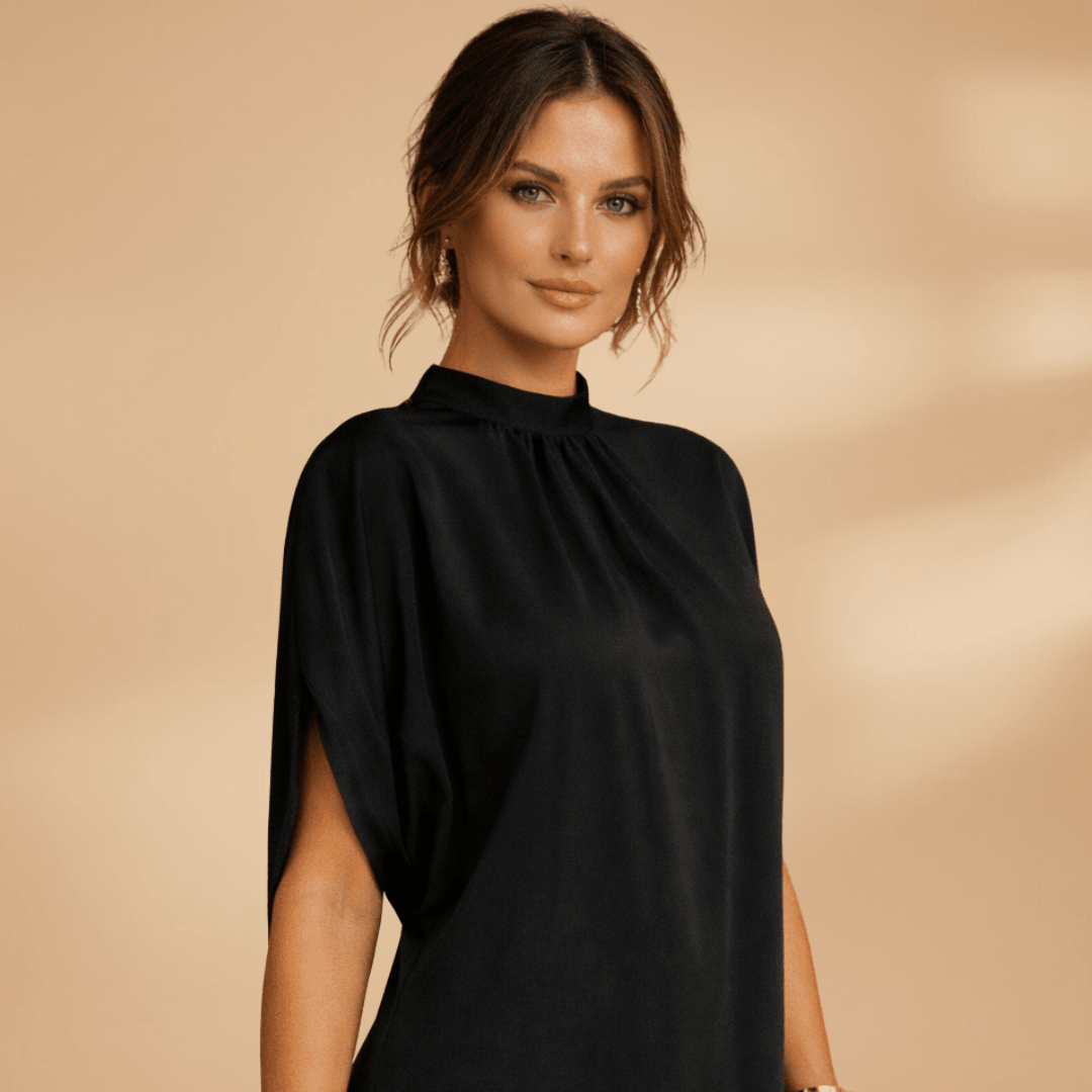 Miss | Jurk Dames Mini Shift Mock Neck - Viscose - Miss Madera MIS-IHGJVL