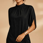 Miss | Jurk Dames Mini Shift Mock Neck - Viscose - Miss Madera MIS-IHGJVL