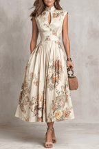 Miss | Jurk Dames Mouwloos Bloemen Midi - Polyester - Miss Madera MIS-MVZWVM