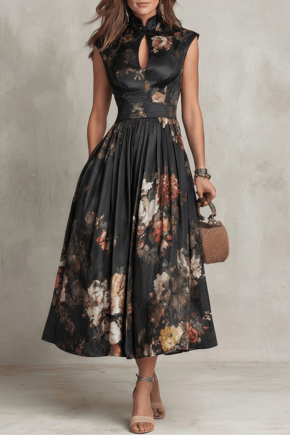 Miss | Jurk Dames Mouwloos Bloemen Midi - Polyester - Miss Madera MIS-9UK6O5