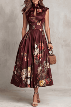 Miss | Jurk Dames Mouwloos Bloemen Midi - Polyester - Miss Madera MIS-6VVUIN