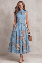 Miss | Jurk Dames Mouwloos Bloemen Midi - Polyester - Miss Madera MIS-9UK6O5