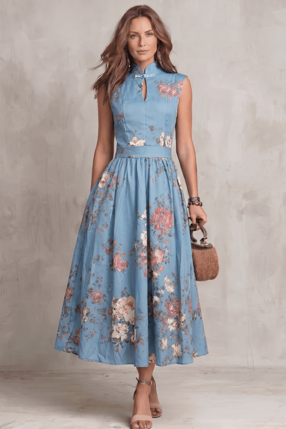 Miss | Jurk Dames Mouwloos Bloemen Midi - Polyester - Miss Madera MIS-9UK6O5