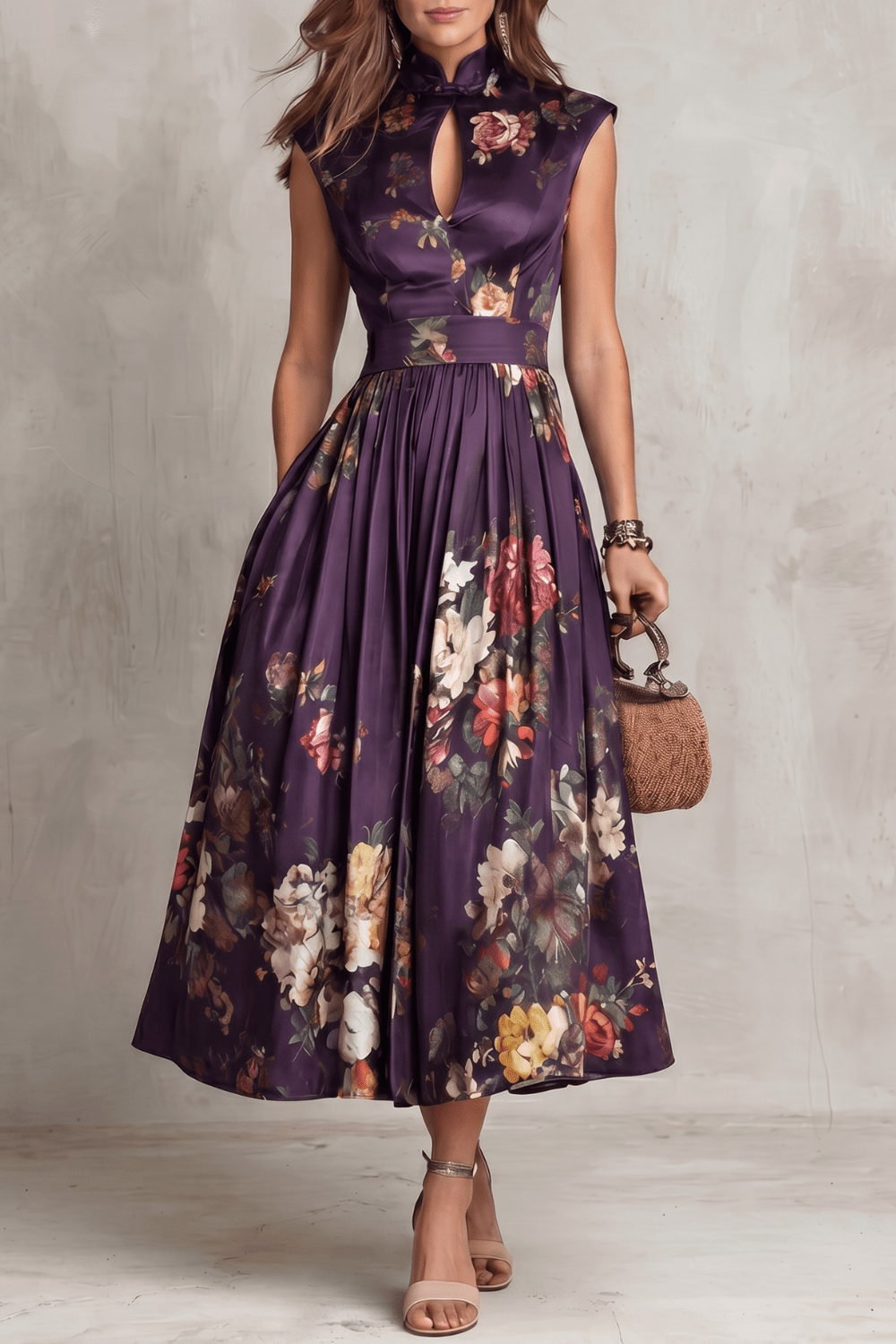 Miss | Jurk Dames Mouwloos Bloemen Midi - Polyester - Miss Madera MIS-V4ORAI