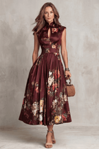 Miss | Jurk Dames Mouwloos Bloemen Midi - Polyester - Miss Madera MIS-6VVUIN