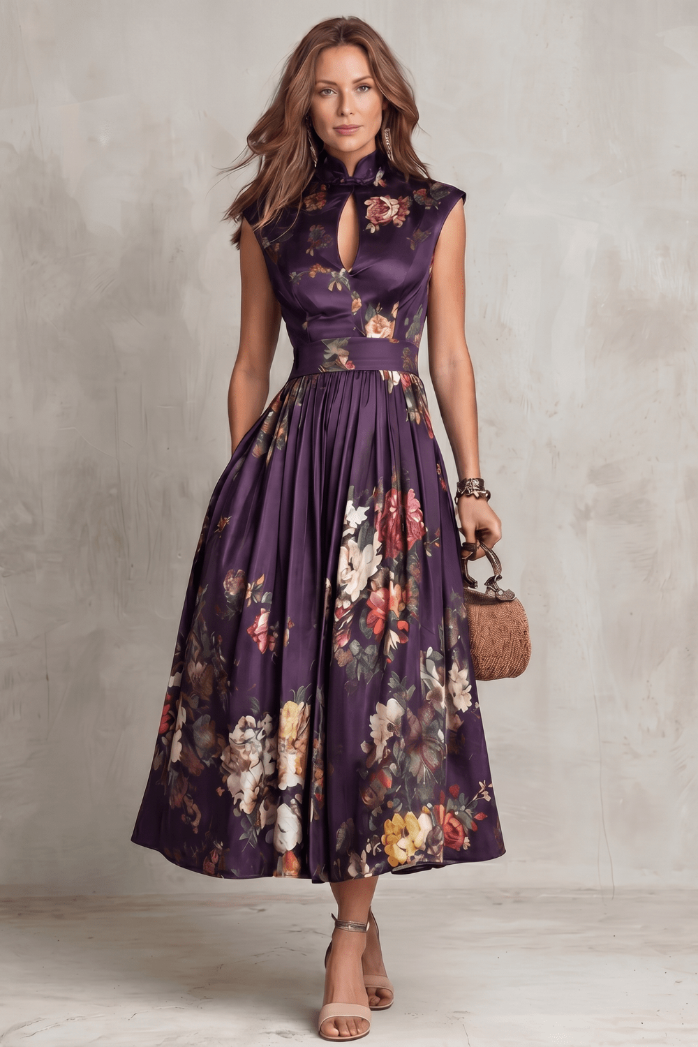 Miss | Jurk Dames Mouwloos Bloemen Midi - Polyester - Miss Madera MIS-V4ORAI