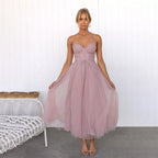 Miss | Jurk Dames Mouwloos Midi Getailleerd - Polyester mix - Miss Madera MIS-B2LLP6