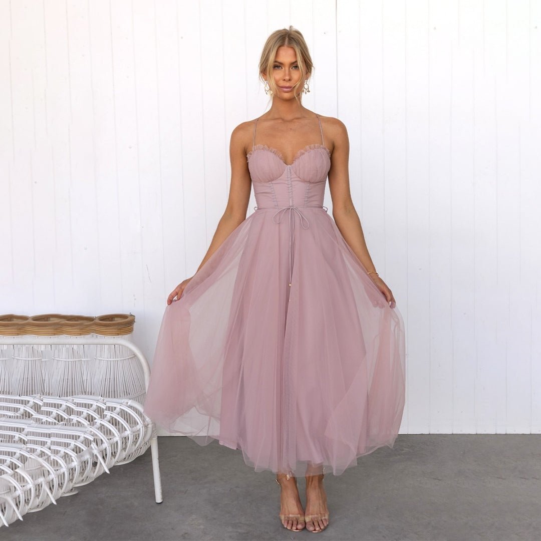 Miss | Jurk Dames Mouwloos Midi Getailleerd - Polyester mix - Miss Madera MIS-B2LLP6