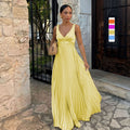 Miss | Jurk Dames Mouwloos V-hals Geplooide Maxi - Polyester - Miss Madera MIS-H53O72