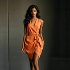Miss | Jurk Dames Mouwloos Wikkel V-Hals - Viscose - Miss Madera MIS-YRSQN6