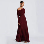Miss | Jurk Dames Off-Shoulder Maxi Lange Mouw - Chiffon - Miss Madera MIS-7AEBIN