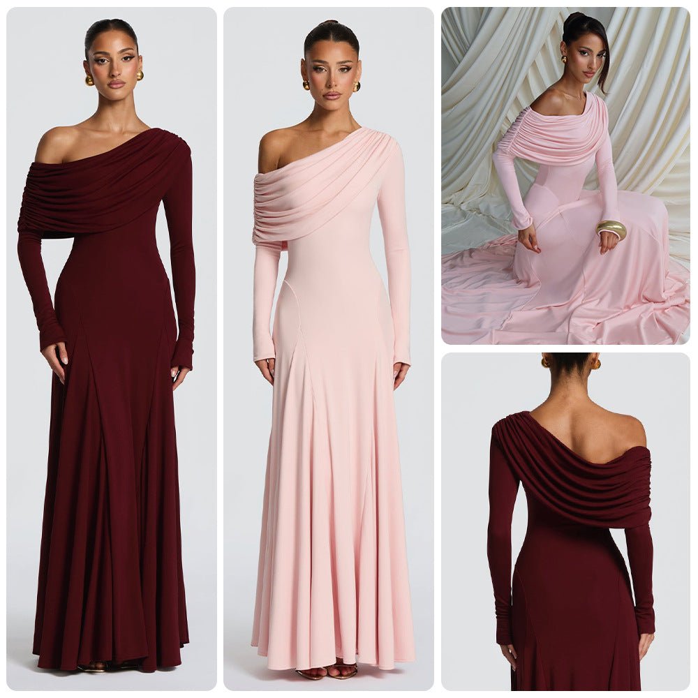 Miss | Jurk Dames Off-Shoulder Maxi Lange Mouw - Chiffon - Miss Madera MIS-7AEBIN