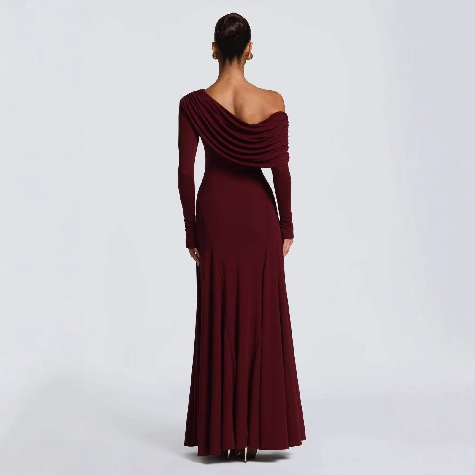 Miss | Jurk Dames Off-Shoulder Maxi Lange Mouw - Chiffon - Miss Madera MIS-7AEBIN