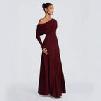 Miss | Jurk Dames Off-Shoulder Maxi Lange Mouw - Chiffon - Miss Madera MIS-7AEBIN