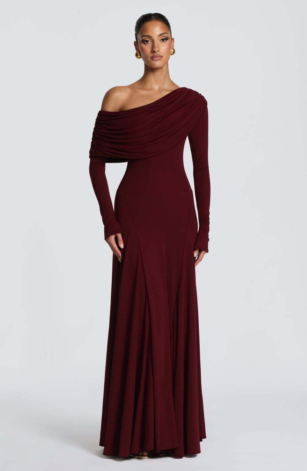 Miss | Jurk Dames Off-Shoulder Maxi Lange Mouw - Chiffon - Miss Madera MIS-VS33S7