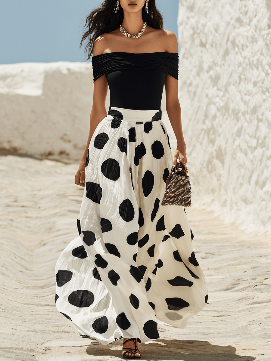 Miss | Jurk Dames Off-Shoulder Zomer - Katoen - Miss Madera MIS-7WB4D7