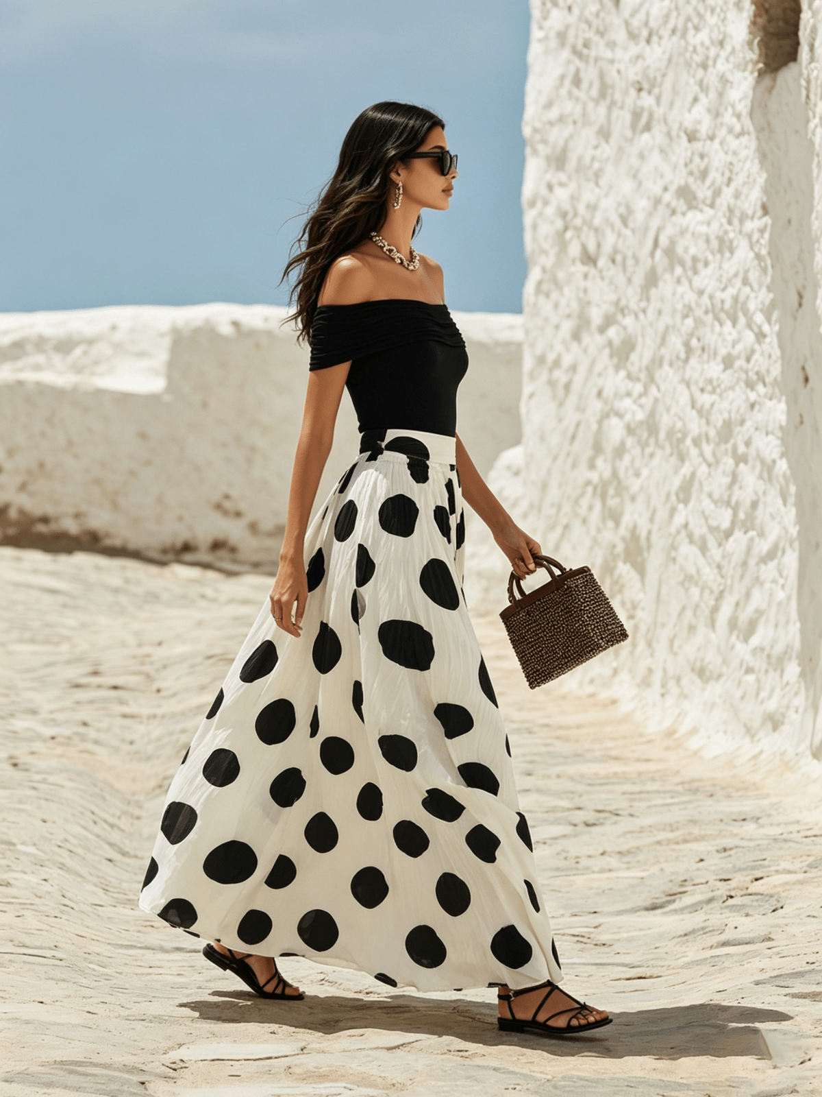 Miss | Jurk Dames Off-Shoulder Zomer - Katoen - Miss Madera MIS-7WB4D7