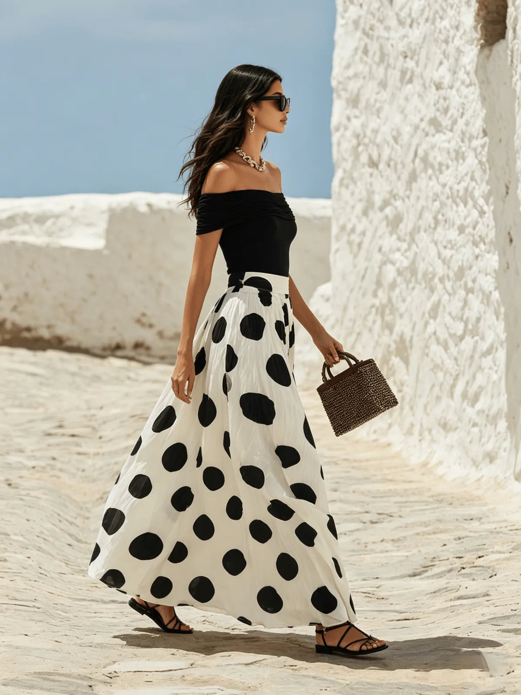 Miss | Jurk Dames Off-Shoulder Zomer - Katoen - Miss Madera MIS-7WB4D7