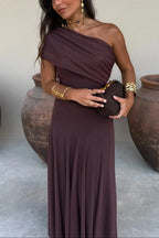 Miss | Jurk Dames One-Shoulder Geplisseerde Maxi Formeel - Miss Madera MIS-DTZY0K