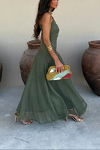 Miss | Jurk Dames One-Shoulder Geplisseerde Maxi Formeel - Miss Madera MIS-JXQRZH