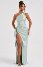 Miss | Jurk Dames One-Shoulder Maxi Avond - Satijn - Miss Madera MIS-5W5MQD