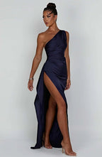 Miss | Jurk Dames One-Shoulder Maxi Avond - Satijn - Miss Madera MIS-C6P5WD