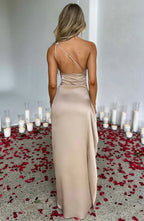 Miss | Jurk Dames One-Shoulder Maxi Avond - Satijn - Miss Madera MIS-NC3CD5