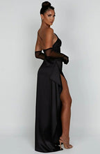 Miss | Jurk Dames One-Shoulder Maxi Avond - Satijn - Miss Madera MIS-30CM8K