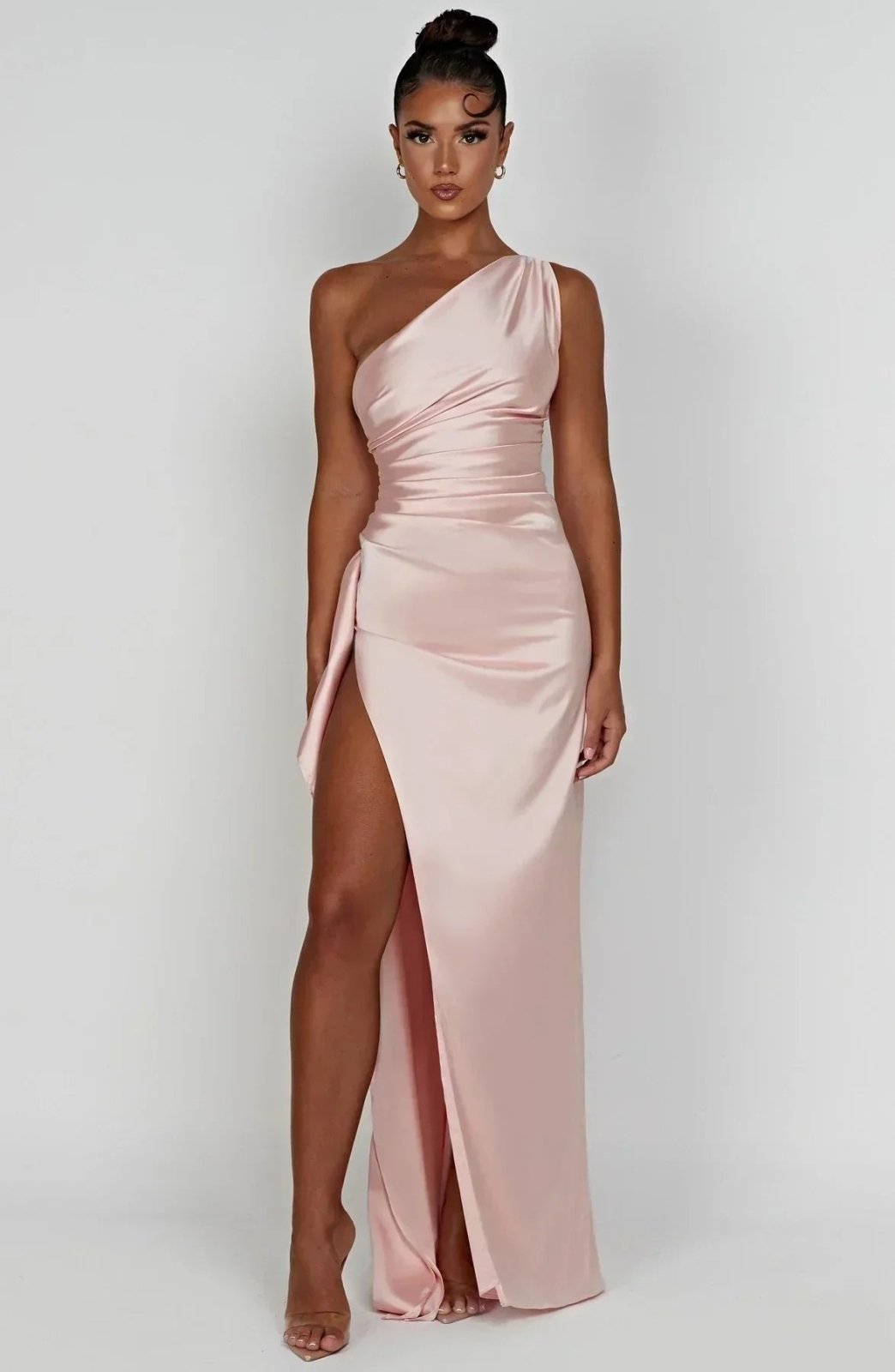 Miss | Jurk Dames One-Shoulder Maxi Avond - Satijn - Miss Madera MIS-F1VV16