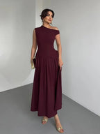 Miss | Jurk Dames One-Shoulder Maxi Geplooide Rok - Chiffon - Miss Madera MIS-2G9W6M