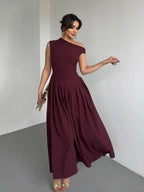 Miss | Jurk Dames One-Shoulder Maxi Geplooide Rok - Chiffon - Miss Madera MIS-2G9W6M