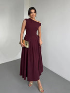 Miss | Jurk Dames One-Shoulder Maxi Geplooide Rok - Chiffon - Miss Madera MIS-2G9W6M