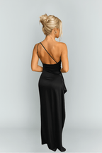 Miss | Jurk Dames One-Shoulder Maxi Hoge Split - Satijn - Miss Madera MIS-XZKZKY