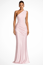 Miss | Jurk Dames One-Shoulder Maxi Ruchés Formeel - Miss Madera MIS-UREFA8