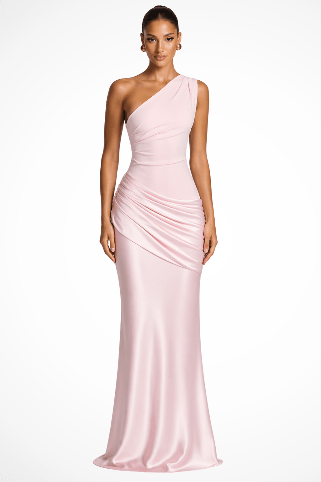 Miss | Jurk Dames One-Shoulder Maxi Ruchés Formeel - Miss Madera MIS-UREFA8
