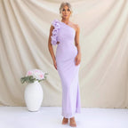 Miss | Jurk Dames One-Shoulder Maxi Ruches Gelegenheid - Miss Madera MIS-Y7ZQ2B