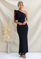 Miss | Jurk Dames One-Shoulder Maxi Ruches Gelegenheid - Miss Madera MIS-6NL4XZ