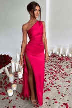 Miss | Jurk Dames One-Shoulder Maxi Zijsplit - Polyester - Miss Madera MIS-MM0R48