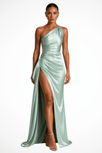Miss | Jurk Dames One-Shoulder Maxi Zijsplit - Polyester - Miss Madera MIS-282EQV