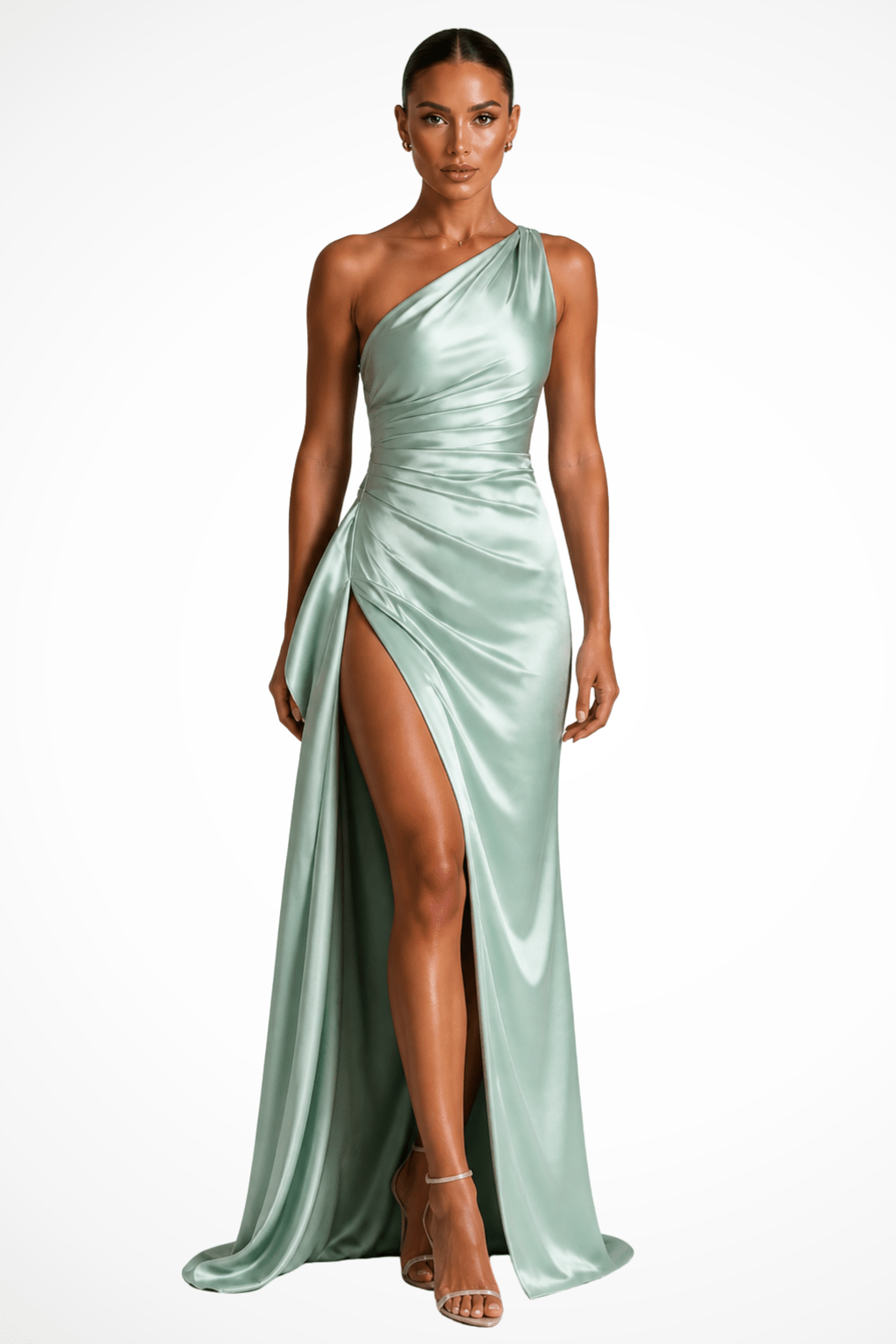Miss | Jurk Dames One-Shoulder Maxi Zijsplit - Polyester - Miss Madera MIS-282EQV